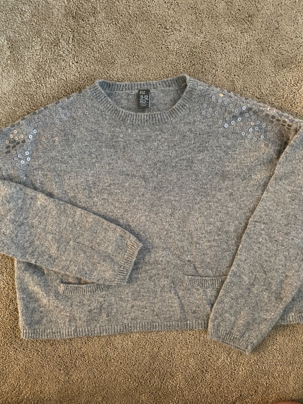 Zara Kids Gray Crew Neck Sweater